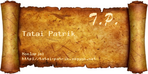 Tatai Patrik névjegykártya